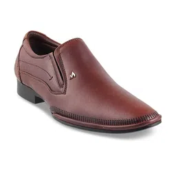 Metro Men Brown Leather Semiformal Shoes-image-63