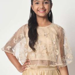 studiorasa Kids Beige Embroidered Top-image-2