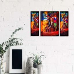 eCraftIndia 6MM MDF Set of 3 Lord Ganesha Satin Matt Texture UV Art Painting-11