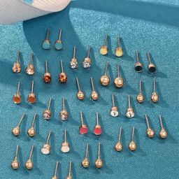 Zaveri Pearls Combo of 20 Pairs of Contemporary Daily Wear Multicolor Stud Earrings-ZPFK9854-10