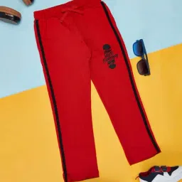 Pantaloons Junior Red Cotton Printed Trackpants-picture-26