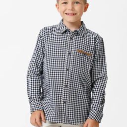 Kate & Oscar Kids Navy Checks Full Sleeves Shirt-image-44