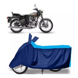 Auto Pearl Two Wheeler Cover for Royal Enfield Bullet 500 - Cyan, Blue-image-97