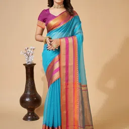 Suha Women Embellished Woven Design Zari Kota Saree-image-60