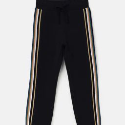 United Colors of Benetton Boys Black Striped Trousers-image-46
