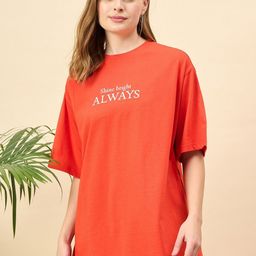 ANJIR Women Graphic Printed Round Neck Cotton Oversized T-shirt-image-22