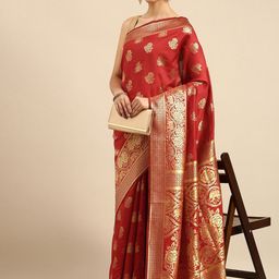 KALINI Woven Design Zari Silk Blend Kanjeevaram Saree-image-75