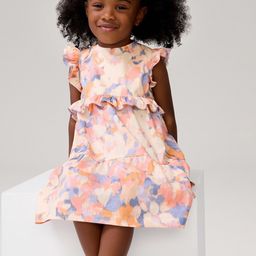GAP Girls Cotton Abstract Print Ruffled Tiered A-Line Dress-picture-54
