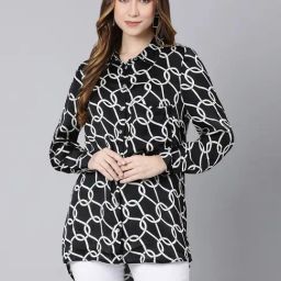 Oxolloxo Black & White Printed Shirt-17