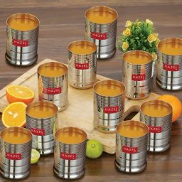 HAZEL Silver Stainless Steel Drinking Water Glasses - Set of 12 (350ml)-image-43