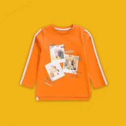Mothercare Kids Orange Cotton Printed Full Sleeves Top-image-88