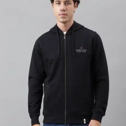 Beverly Hills Polo Club Black Regular Fit Cotton Hooded Sweatshirt-picture-42