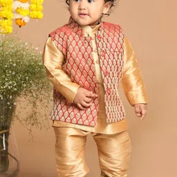 VASTRAMAY Boys Woven Design Nehru Jacket-image-96