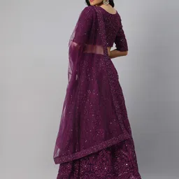 DIVASTRI Embroidered Thread Work Semi-Stitched Lehenga & Unstitched Choli With Dupatta image 3