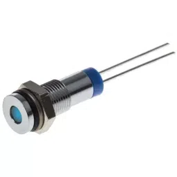 RS PRO Blue Panel Mount Indicator 2V DC, Mounting Hole Size 6 mm, IP Rating IP67, Model No 7001558-5