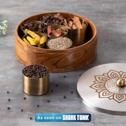 Nestroots Silver masala box Masala dani spice rack containers for kitchen storage spice Organizer-13