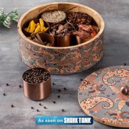 Nestroots Grey masala box for kitchen Masala dani spice rack containers for kitchen storage spice-42