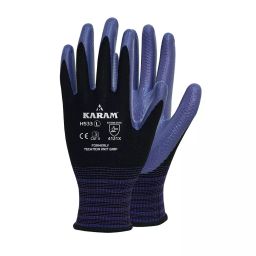 Karam Safety Hand Gloves Polyester Black & Lilac Nitrile Coating Size M, HS 33 (Pack of 12 Pair)-image-64