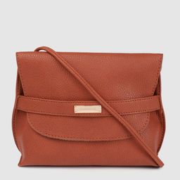 Caprese Brown Solid Sling Bag-image-18