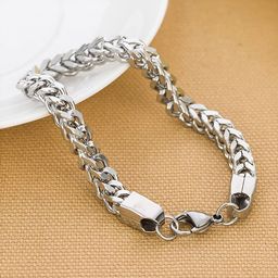 Thrillz Men Stainless Steel Silver-Plated Link Bracelet-image-13