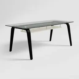 Godrej Interio Crescent Brown Tempered Glass 8 Seater Rectangular Dining Table-image-35