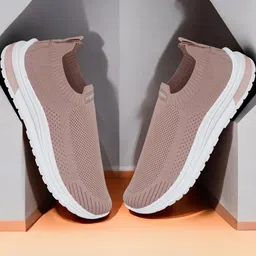 Free Kicks Women Peach Mesh Casual Shoes-picture-2