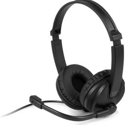 Aluratek Wired USB Stereo Headset with Noise Cancelling Boom Mic and in-Line Controls, for Distance Learning, Zoom, MS Teams, Video Conferencing, Skype, Gaming, Music Play, Webinars (AWHU02FB), Black image 1