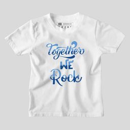 Be Awara Family Theme Half Sleeves Together We Rock Printed Tee - White-image-92