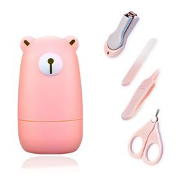 Bembika Baby Nail Clippers Set With Cute Bear Case Pack of 4 - Pink-14