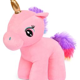 Besties Enchanting Coral Unicorn Soft Toy | Floppy and Glittery with Sparkling Horn Pink - Height 29 cm-37