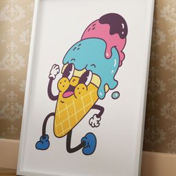 Outfit collections Modern Art Kids Painting For Wall Décor - IceCream Art-picture-10