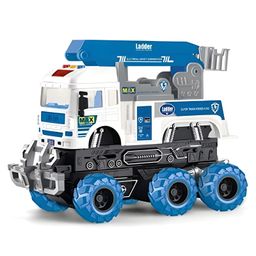 YAMAMA Friction Powered Crane Truck Lights And Music 6x6 Wheel Drive Road Super Truck Power Vehicle Car Toy For Kids  Multicolor-10