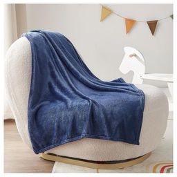 Butterthief Flannel Swaddle Baby Blanket for Newborn Babies - Navy Blue-image-51