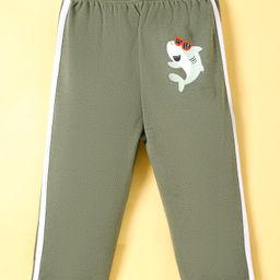 Tango Interlock Knit Full Length Track Pant with Dolphin Print - Olive Green-image-76