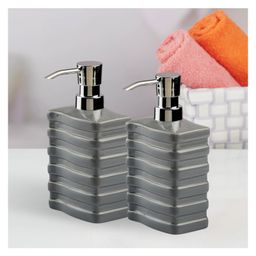 KOOKEE Ceramic Soap Dispenser for handwash for Bathroom, Grey, (Set of 2) (10978)-image-29