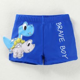 Babyhug Swimming Trunk with Dino Print - Blue-image-52