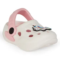 Chiu Unicorn Applique Detailed Perforated Clogs - Pink-picture-2