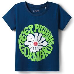 Pine Kids Cotton Knit Half Sleeves T-Shirt with Text Print - Navy Blue-image-47