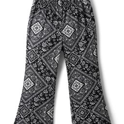 CrayonFlakes Knit Floral Printed Flared Leggings - Black-picture-47