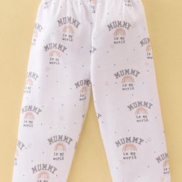 Ben Benny Interlock Knit Full Length Lounge Pants With Text Print Pack Of 2 - White & Green image 2