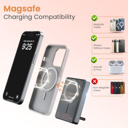 Portronics Chyro 10000mAh Magnetic Wireless Fast Charging Powerbank with MagSafe Mobile Stand,in-Built Type C Cable,20W Max Output for iPhone 12 & Above, Android & Other Qi Enabled Devices(Black) image 3