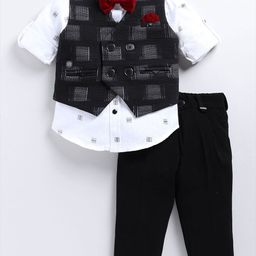 LITTLE COLLARS Boys Checked Shirt with Trousers-image-31