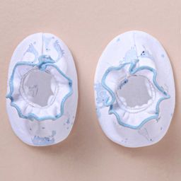 Ben Benny Interlock Knit Solid Color & Elephant Print Booties Pack of 3 - White & Blue image 4