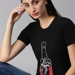 BRATMA Women Black & White Printed T-shirt-picture-11