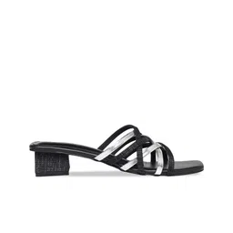 Monrow Textured Open-Toe Block Heels image 5