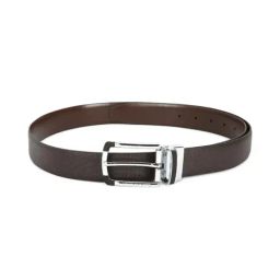 Louis Philippe Brown Textured Formal Leather Belt for Men-image-30