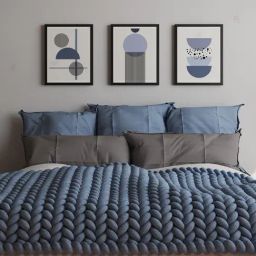 Art Street Blue Abstract Contemporary Line Art Geamatric Mid-century Modern Art Posters - Set of 3-18