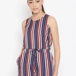 PURYS Navy Striped Playsuit-picture-41
