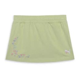 Puma Girls Pistachio Green Flower Farm Youth Regular Fit Mini Skirt-image-11