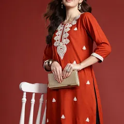 Indo Era Women Floral Embroidered Thread Work Kurta-picture-31